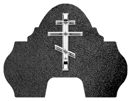DARAY-L-519-SL-SH-BK Silver Orthodox Cross Shimmer Black